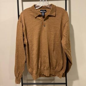 Vintage Jos. A. Bank Merino Wool Camel Sweater w. Collar